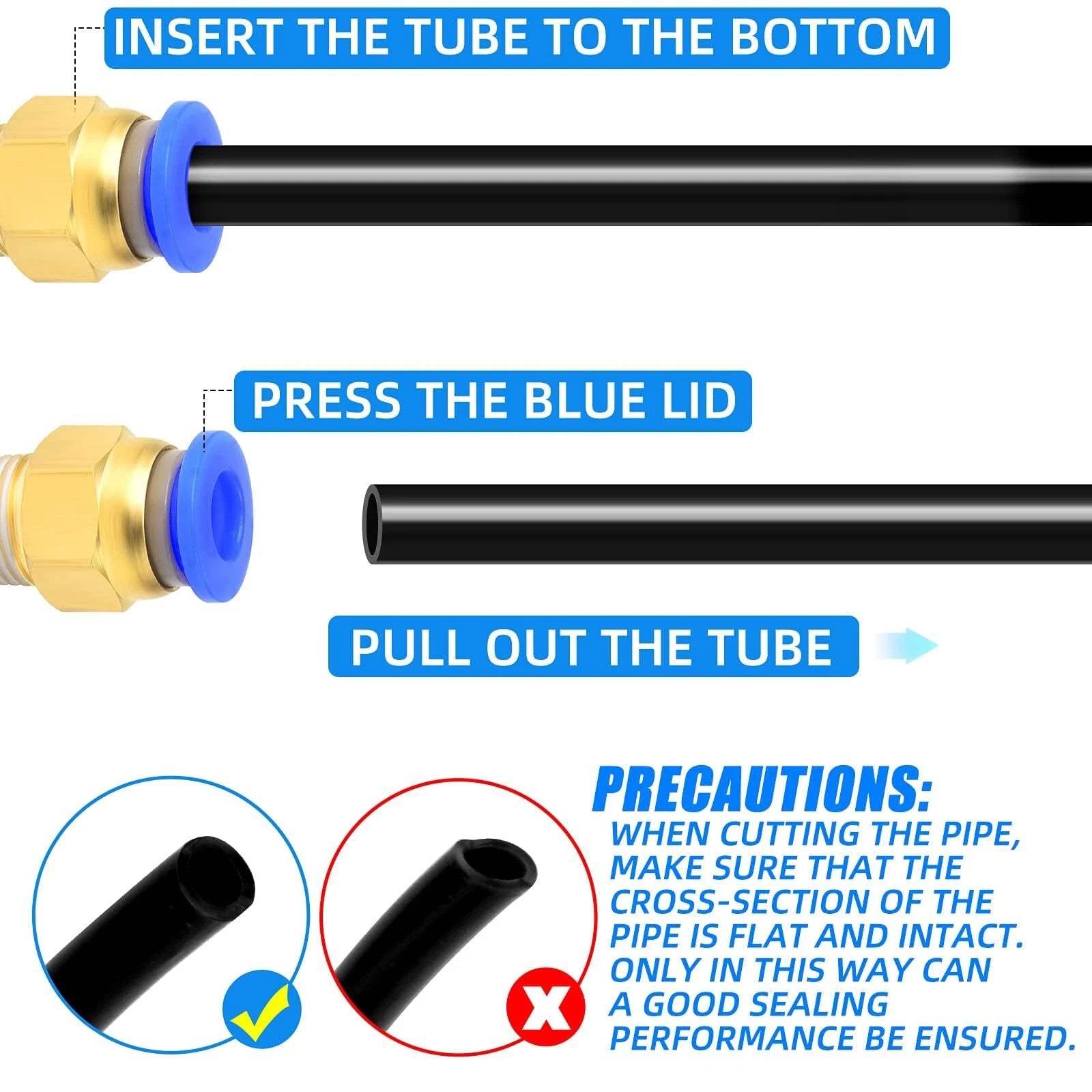 Male Stud Push-to-Connect Brass Fitting | BSPT & Metric Thread | 4mm–12mm Tube OD