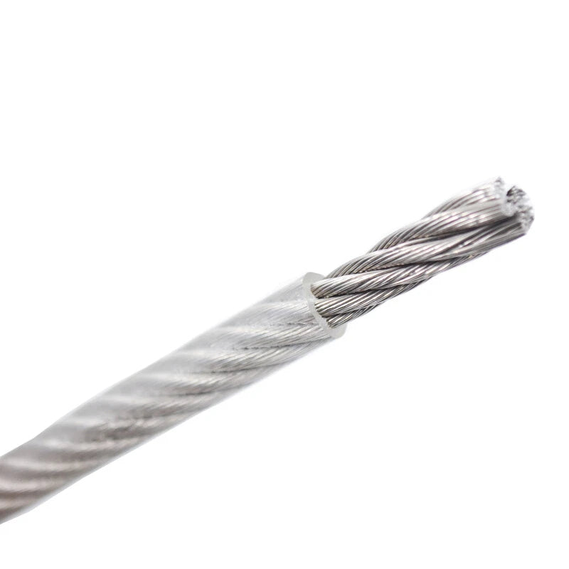 0.27-0.5 Ø 1x7 PVC Plastic Coated 304 Stainless Steel Wire Rope Metal Cable Rope