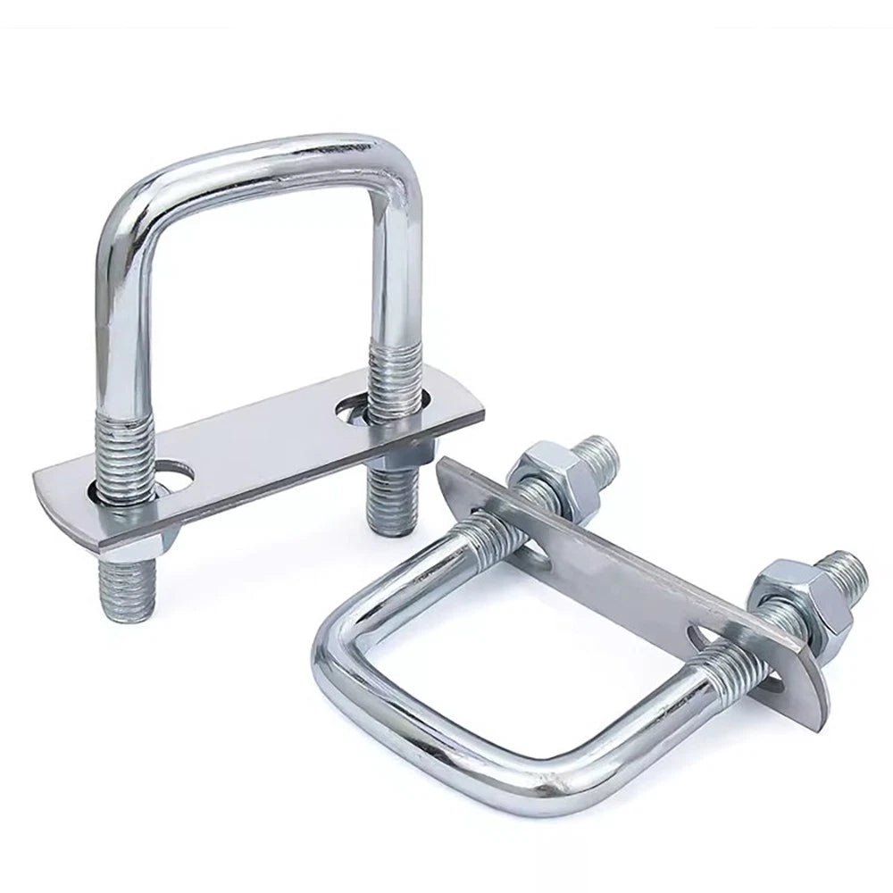 Square U - Bolts with Plate and Nuts – M6 M8 M10 M12 Zinc Plated, Trailer & Pipe Clamp Fasteners - HomeDIYer