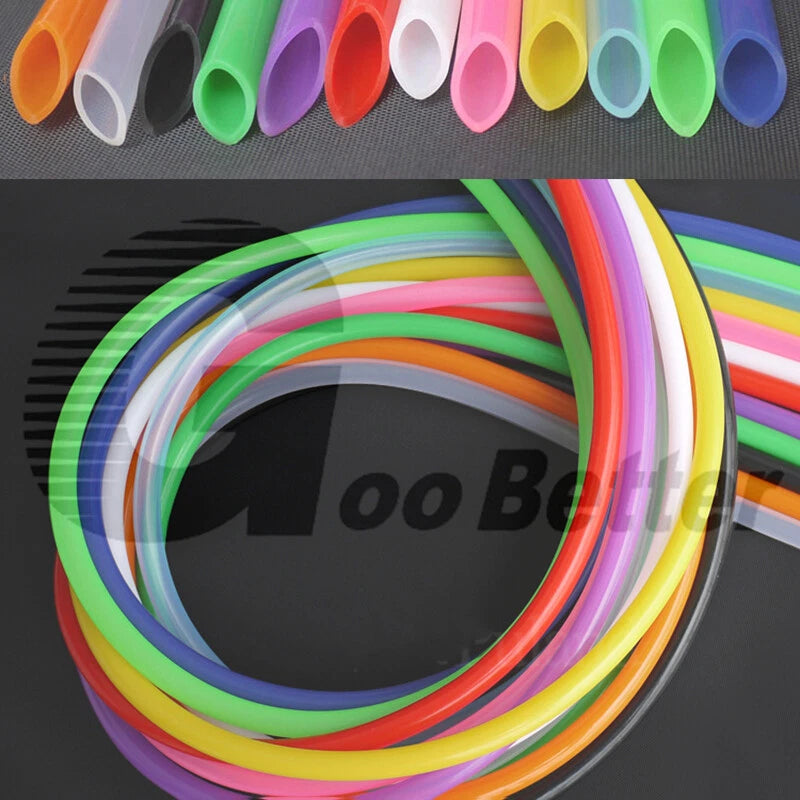 Coloured Food Grade Silicone Tube Hose Vacuum Tubing Pipe Soft Rubber ID 1-40mm