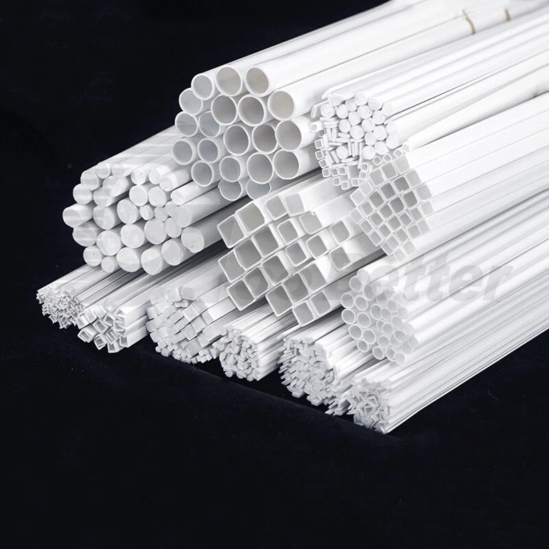 ABS Plastic Rods & Tubes – Round, Square, U/L/H-Profile Styrene Strips 250mm