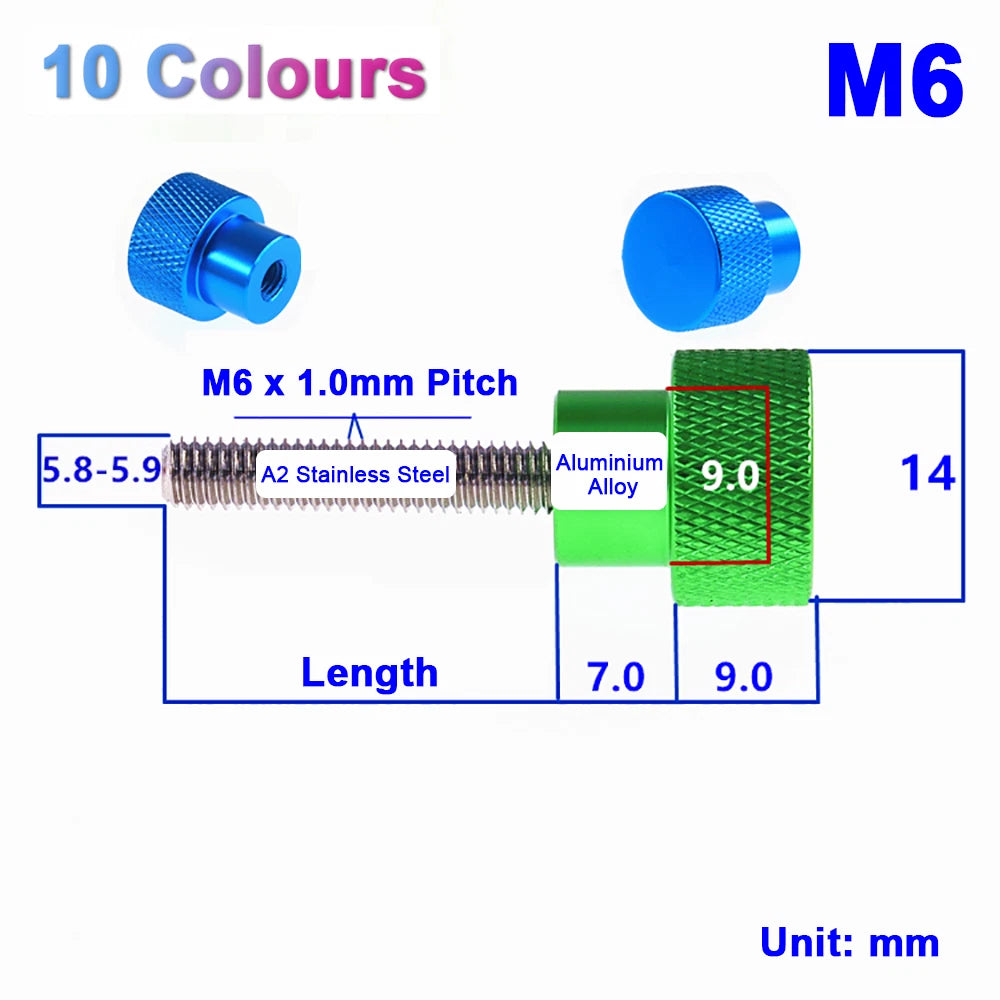 M8 Knurled Thumb Tighten Screws Hand Turn Grip Knob Bolts For Camera Tripod DIY