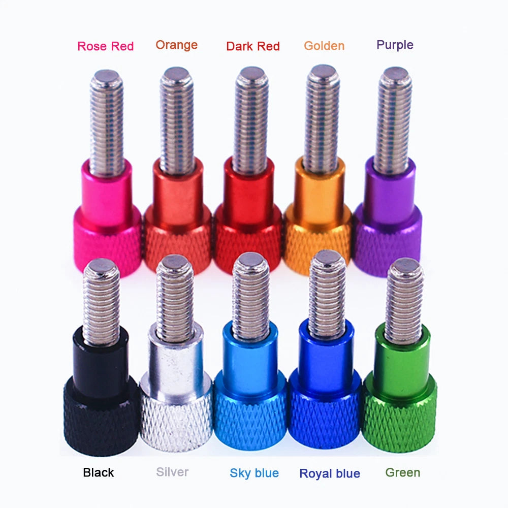 M6 Knurled Thumb Screws Aluminium + Stainless Steel Hand Tighten Grip Knob Bolts
