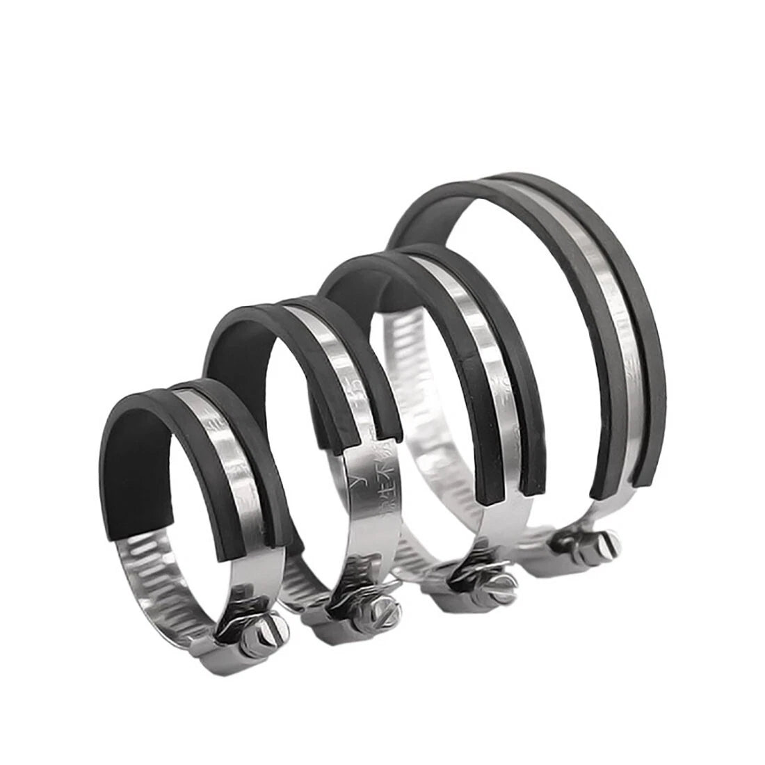 18mm-311mm Rubber Lined Jubilee Clips Cable Mounting Hose Water Pipe Clamp Stainless Steel