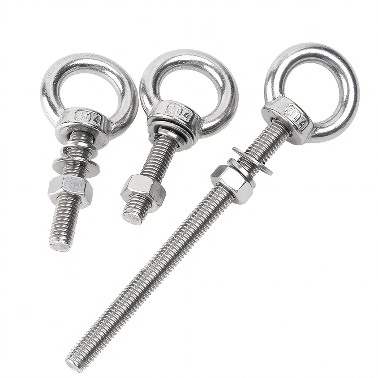 M3 M4 M5 M6 Eye Bolts Kit Screws Nut Washer Long Boat Stainless Steel A2 304