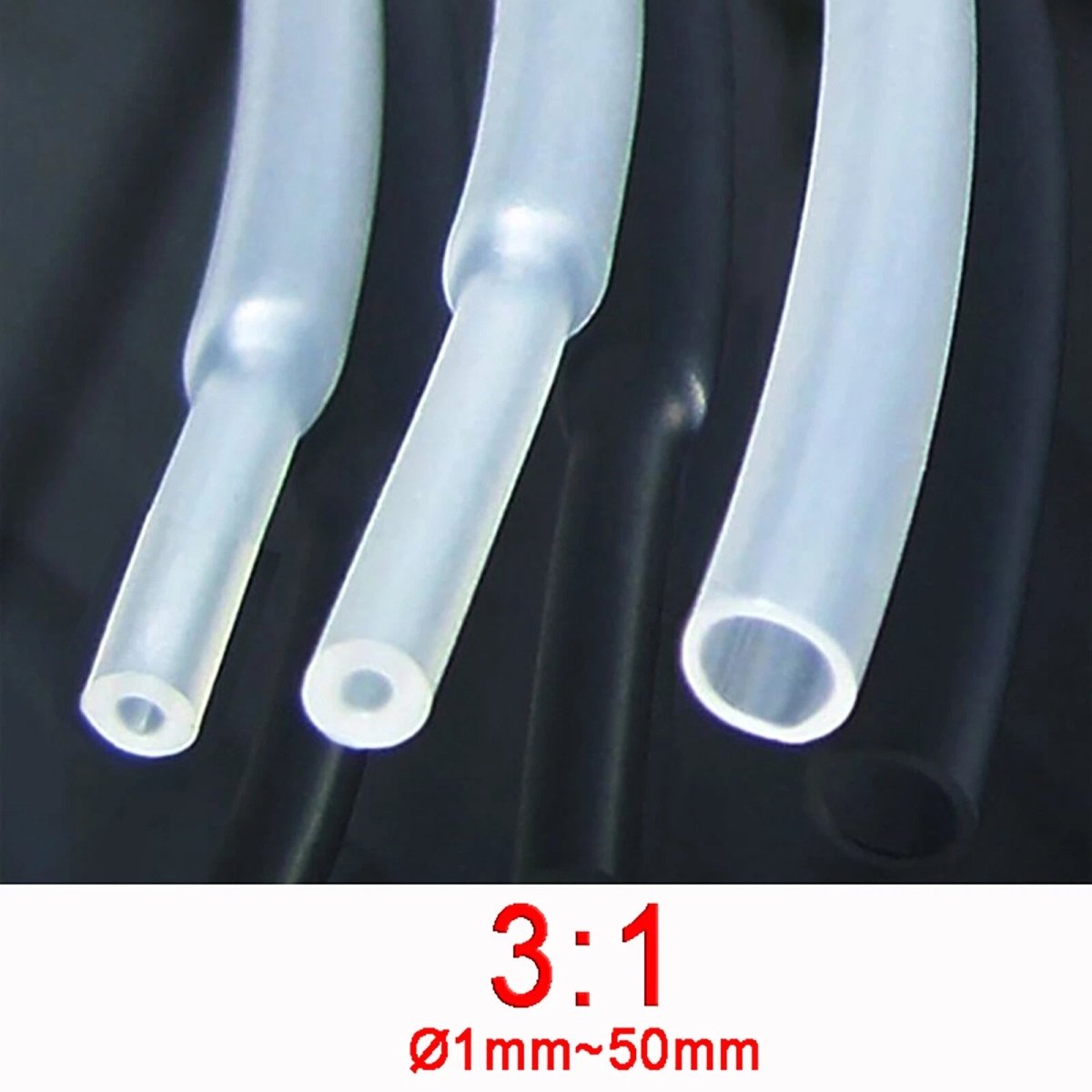 3:1 Adhesive Glue - Lined Heat Shrink Tubing – Transparent, Waterproof, 1.6mm–50mm - HomeDIYer