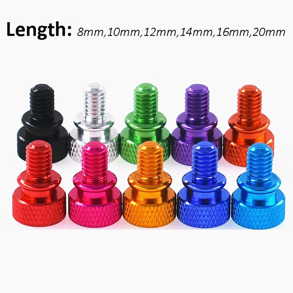 Knurled Thumb Screws M6*8mm-12mm Aluminum Alloy DIY Hand Tighten Grip Knob Bolts