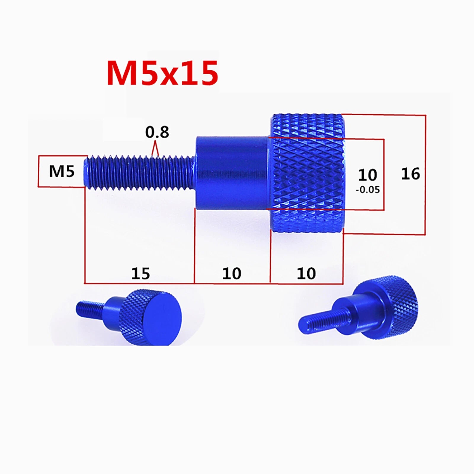 DIY SCREWS 5MM 6MM ALUMINUM KNURLED THUMB SCREW HAND GRIP KNOB BOLTS DOOR HANDLE