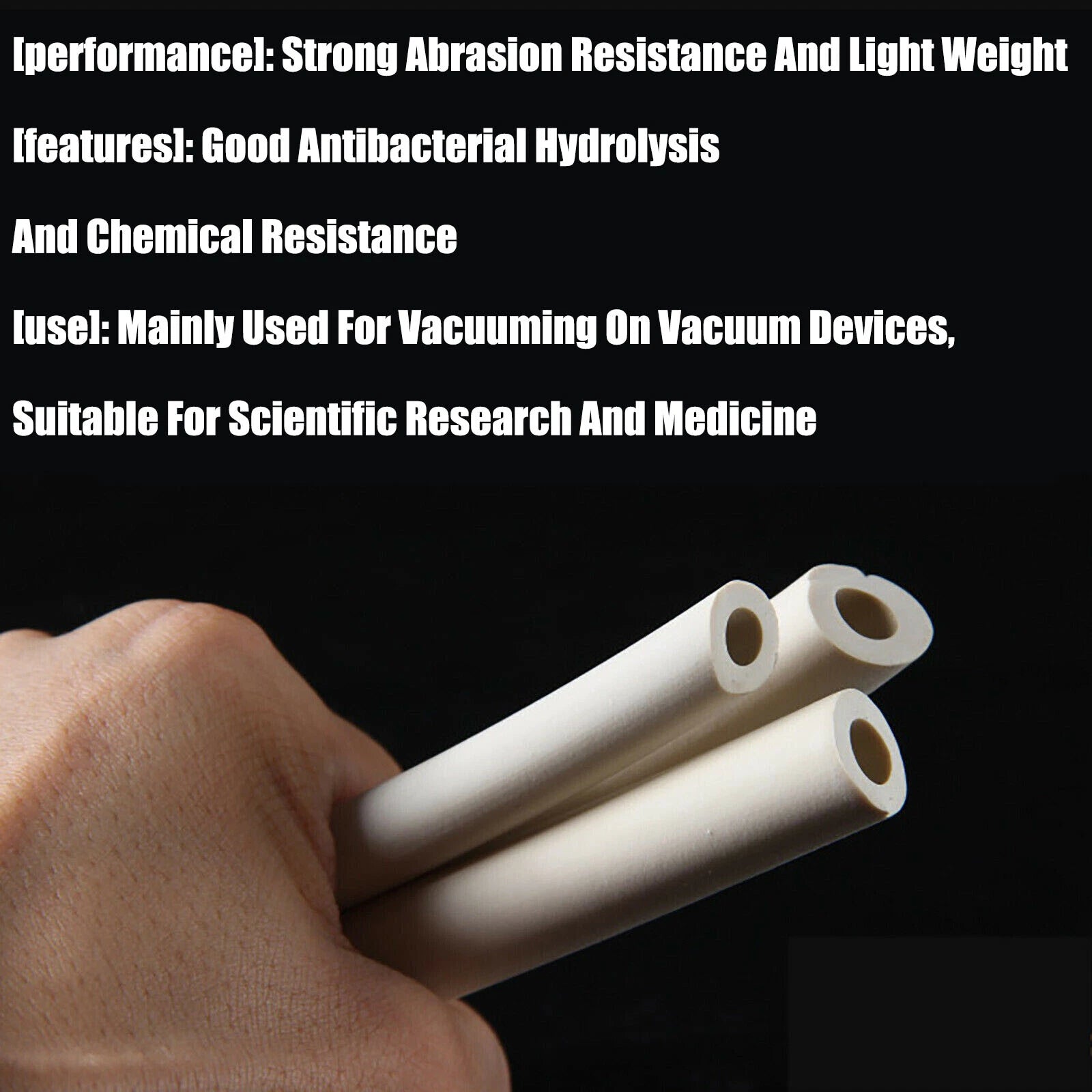 White Rubber Vacuum Tube | Laboratory Hose Pipe | ID 2mm–25mm | Multiple Sizes & Lengths