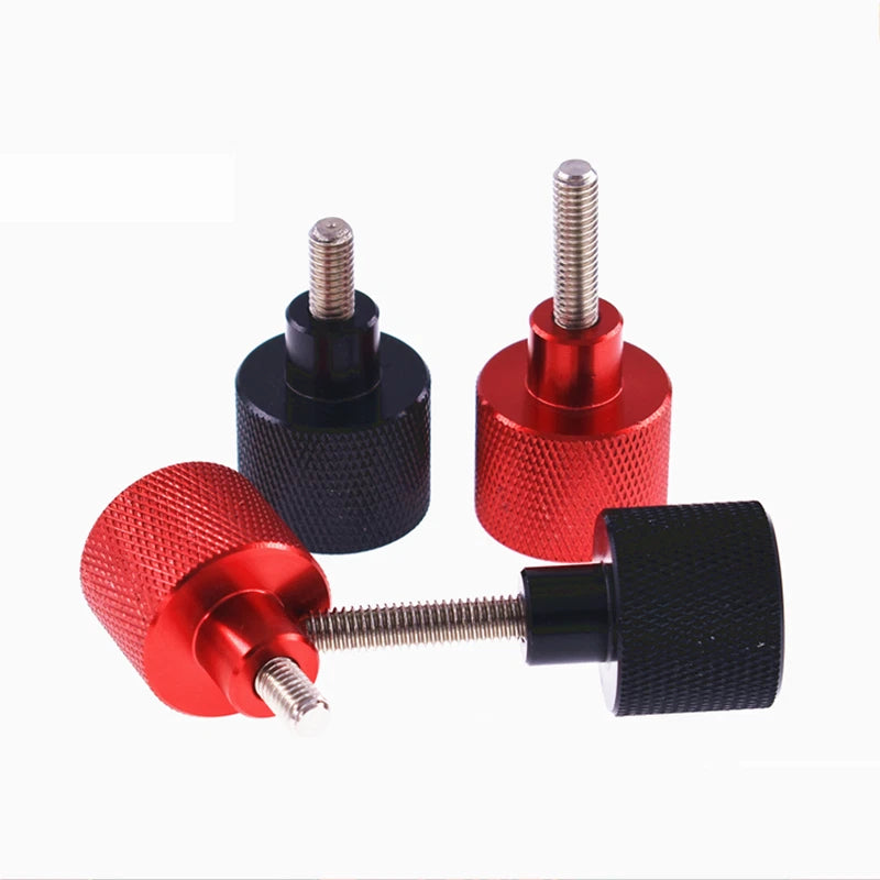 M6 Aluminum Alloy Knurled Thumb Screws Stainless Steel Hand Grip Thread L:6-60mm