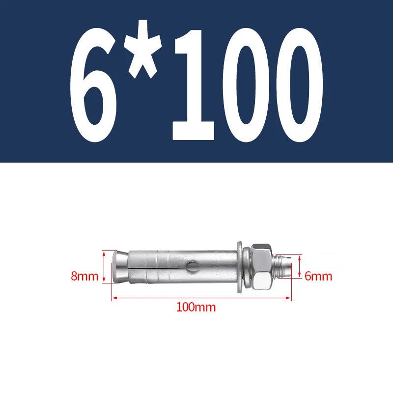 Hex Nut Expansion Sleeve Anchor Bolts — M6 to M20, Galvanized & Stainless Steel - HomeDIYer
