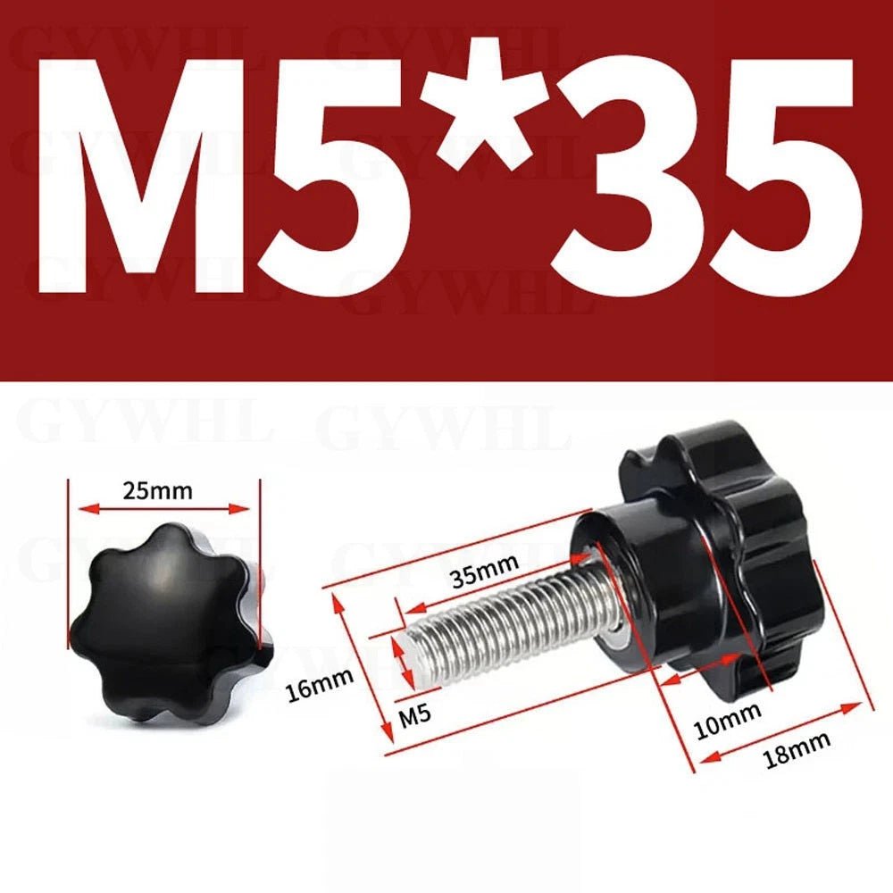 Star Bakelite Thumb Screws – Hand Clamping Knob Bolts, Stainless Steel Thread M3 to M12 - HomeDIYer