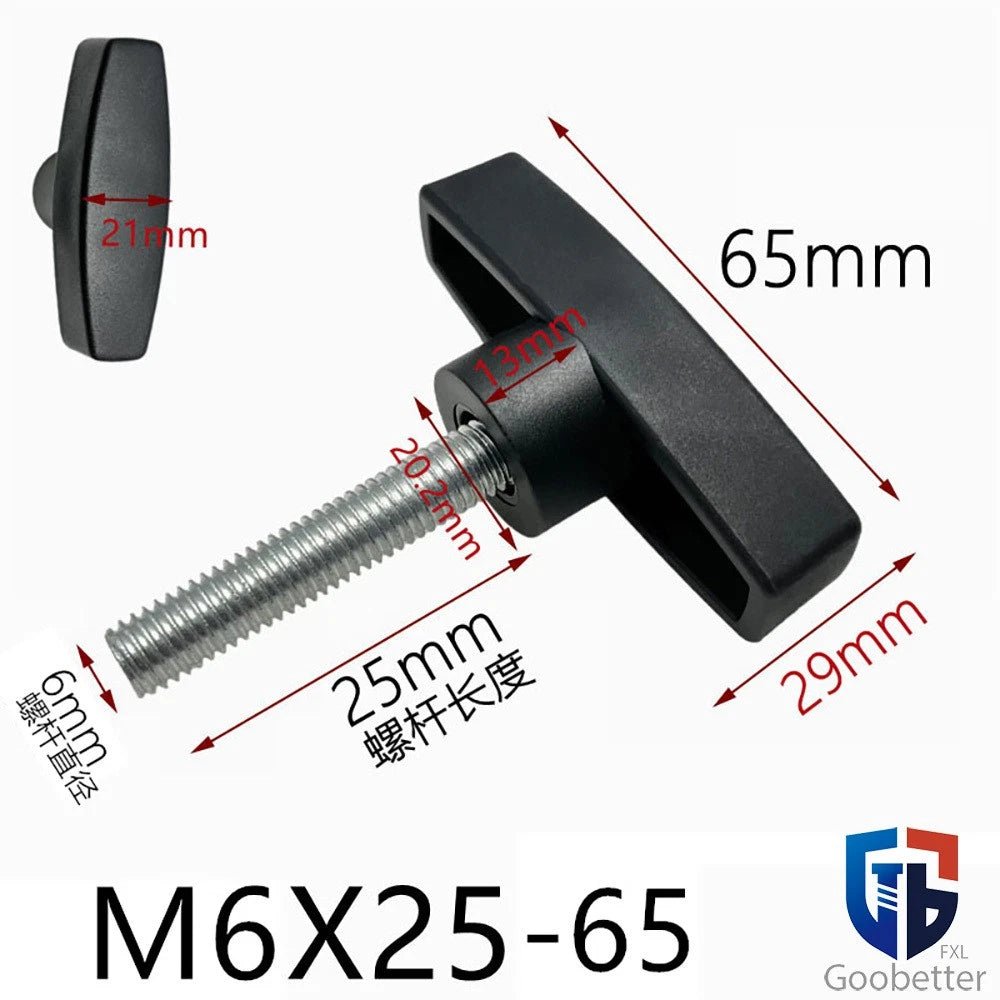 M6 M8 M10 M12 T - Handle Thumb Screws — Wing Knob Clamping Bolts with Flange Nut - HomeDIYer