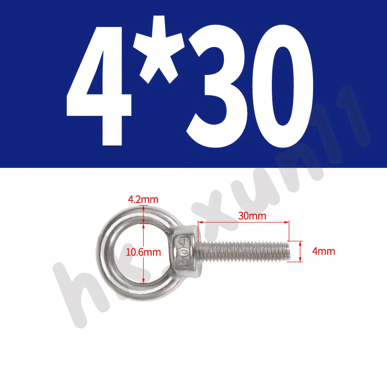 M3 M4 M5 M6 M8 M10 M12 TO M24 LIFTING EYE NUTS & BOLTS A2-304 STAINLESS STEEL