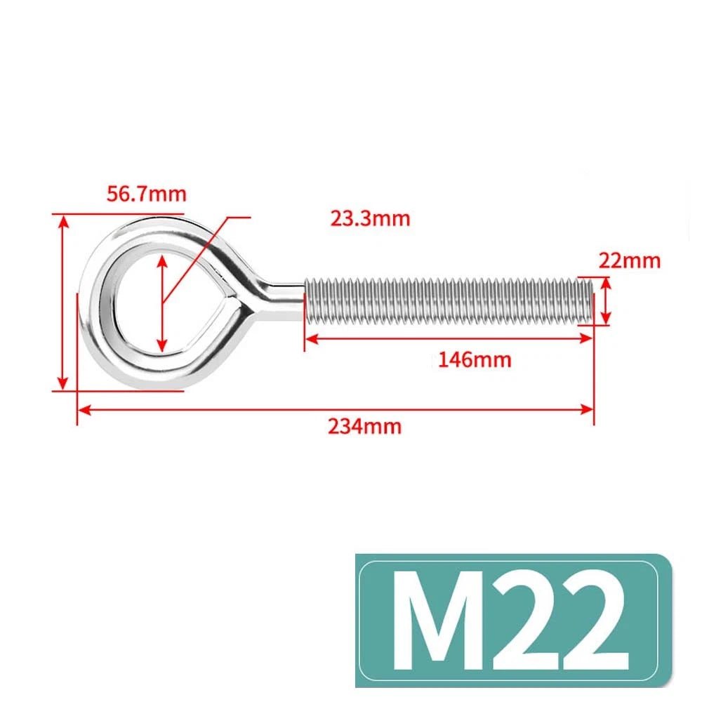 Metric Eye Bolt & Hook Screw — Stainless Steel, M4–M24, Standard & Left Hand Thread - HomeDIYer