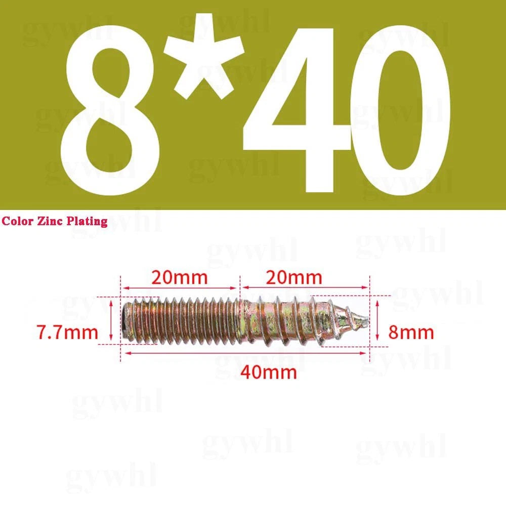 Wood To Metal Dowels Double Ended Threaded Furniture Screws M3 M4 M5 M6 8 10 M12
