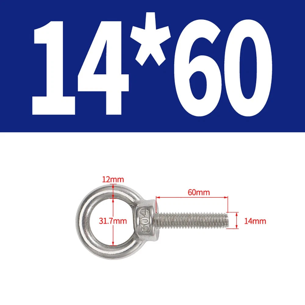 A2 Stainless Steel Eye Bolts DIN 580 — M10 M12 M14 M16 M18 M20 M24 Lifting Ring Bolt