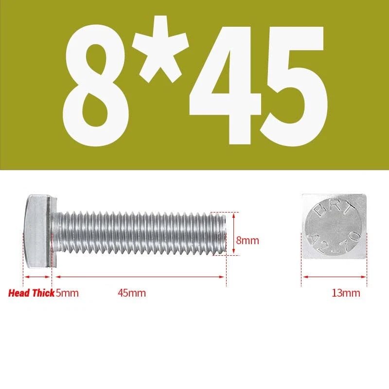 Square Head Bolts M4 M5 M6 M8 M10 M12 — A2 304 Stainless Steel, Multiple Lengths - HomeDIYer