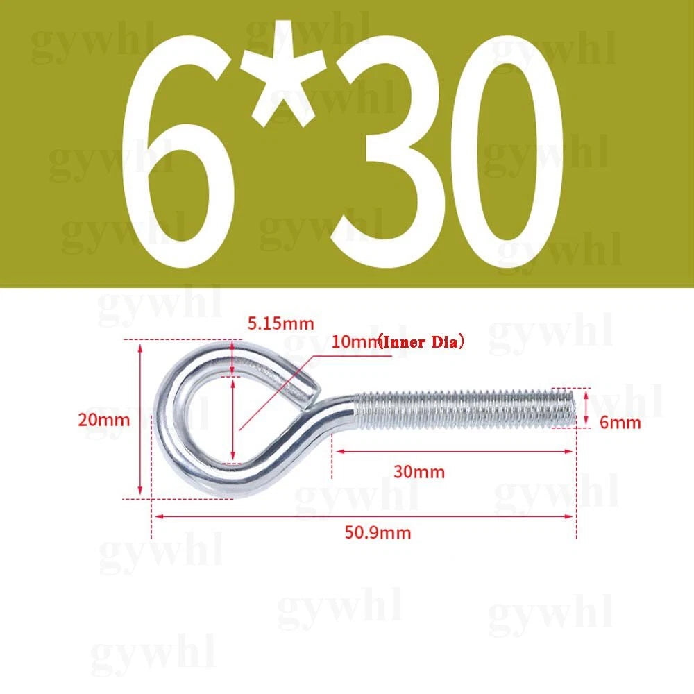 Galvanised Eye Screws Hooks Eye Bolts Closed Screws Rod Stainless Threaded Rings