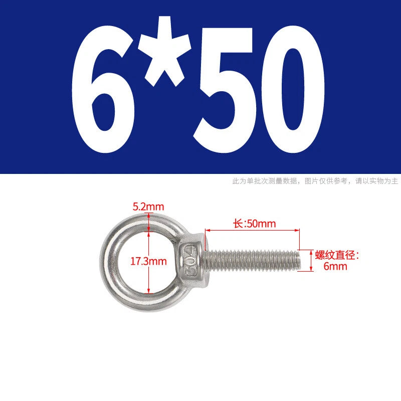 Lifting Eye Bolts A2 304 Stainless Steel M4 M5 M6 M8 M10 M12 M14 M16 M18 M20 M24