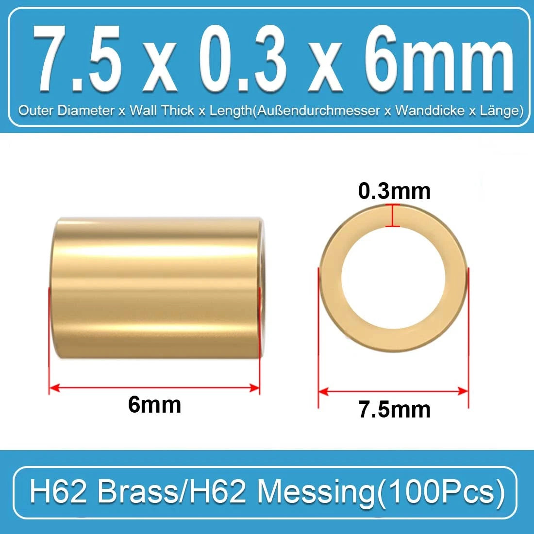 Brass Round Tube Pipe Hollow 2 2.5 3 3.5 4 4.5 5 6mm~10mm Many Sizes and Lengths