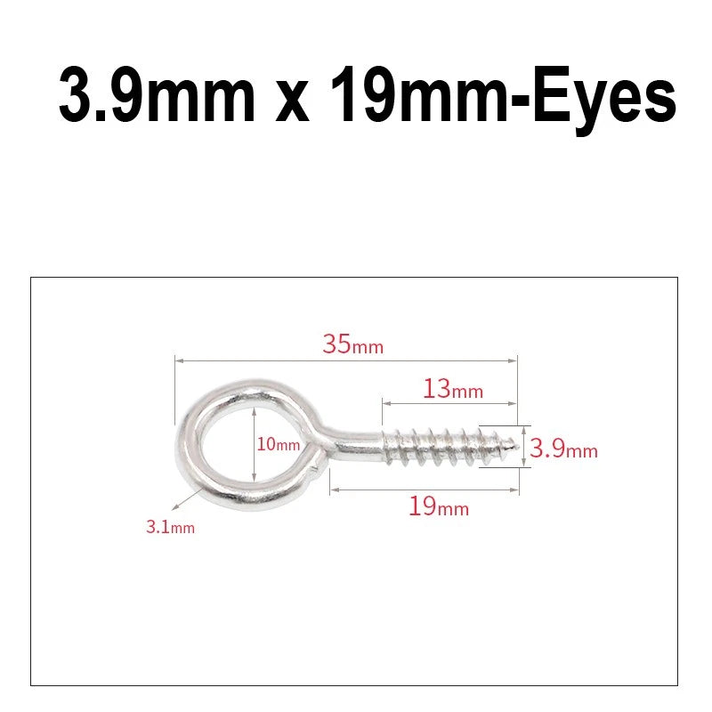 Screw-In Hooks & Eye Hooks — Galvanized, Nickel, Copper & Stainless, 1.1mm–8.6mm