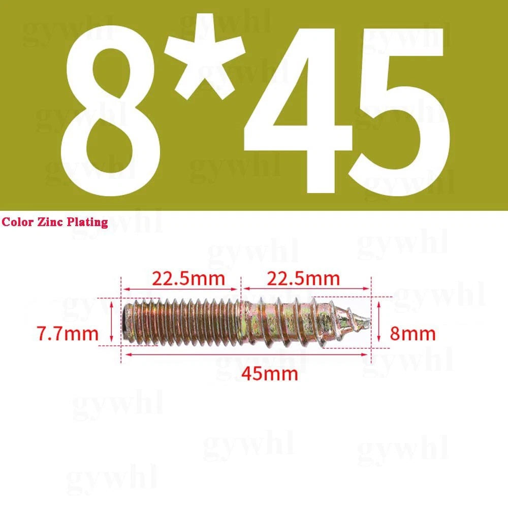 Wood To Metal Dowels Double Ended Threaded Furniture Screws M3 M4 M5 M6 8 10 M12