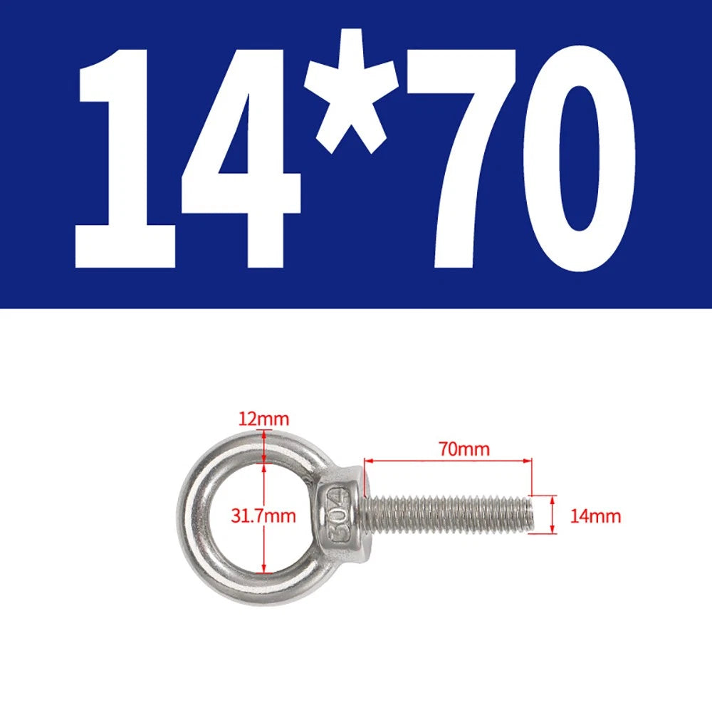 A2 Stainless Steel Eye Bolts DIN 580 — M10 M12 M14 M16 M18 M20 M24 Lifting Ring Bolt
