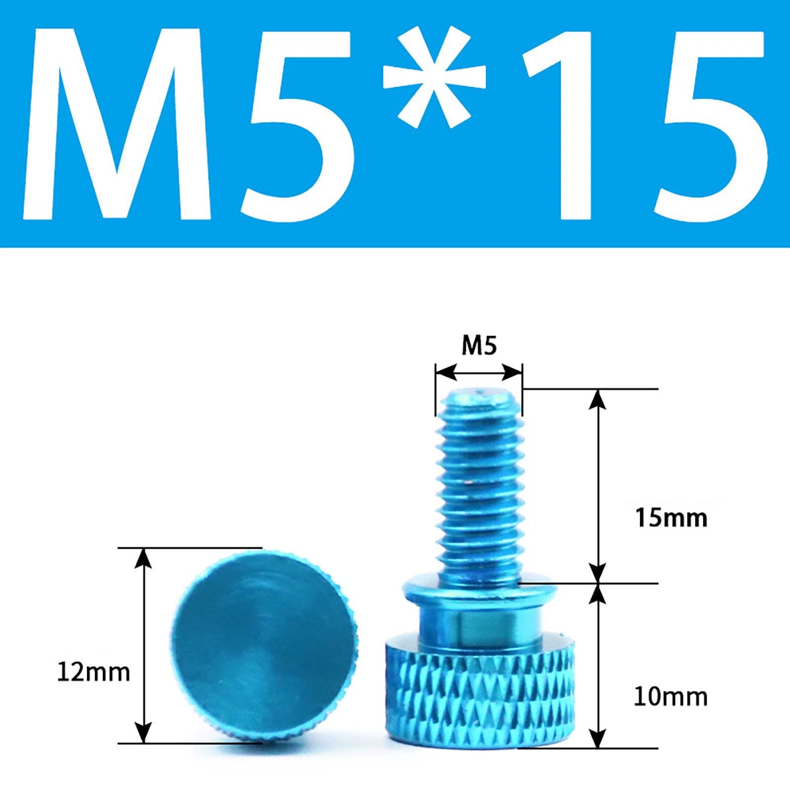 Aluminum Thumb Screws M5 M6 Knurled Hand Bolts Anodized PC Case Hobby DIY Stock