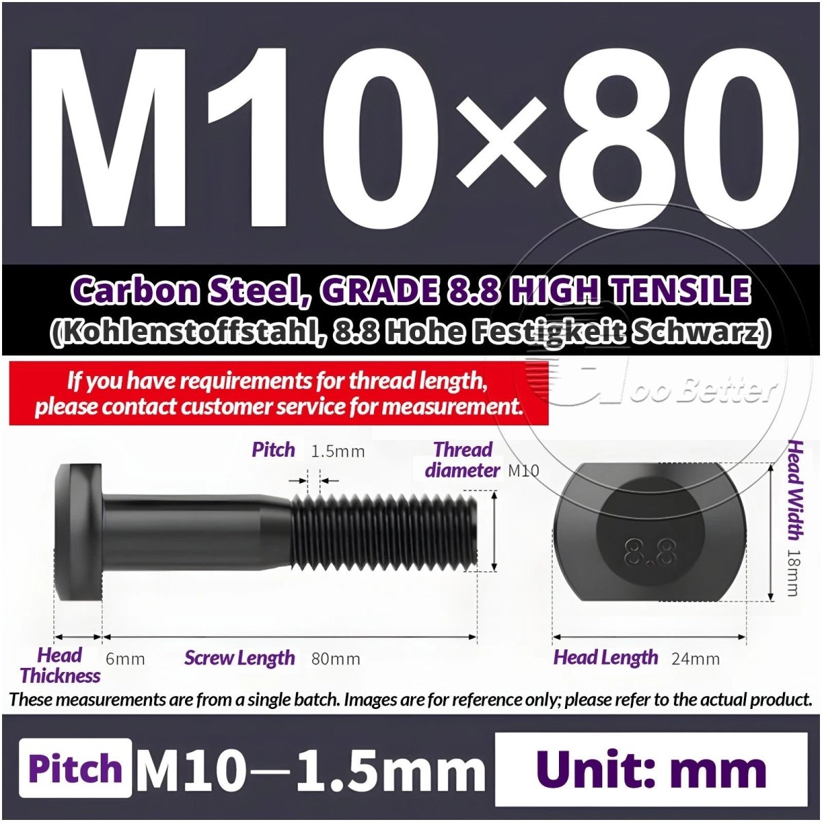 T - Slot Bolts M6 to M20 | Grade 8.8 High Tensile | T - Track Bolts 16mm–500mm - HomeDIYer