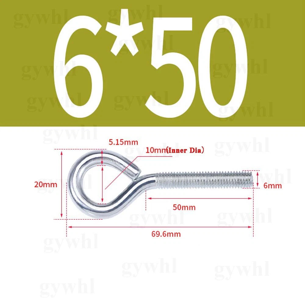Galvanised Eye Screws Hooks Eye Bolts Closed Screws Rod Stainless Threaded Rings