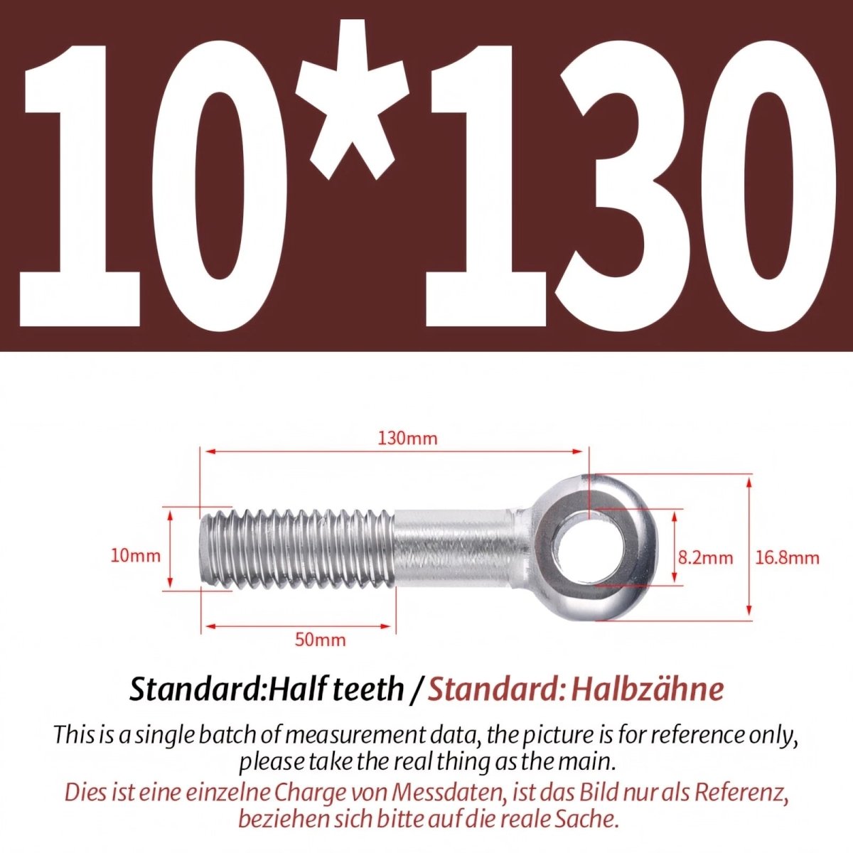 M8 M10 Stainless Steel Eye Bolts A2 — Threaded Ring Screws for Catenary Wire & Hanging - HomeDIYer