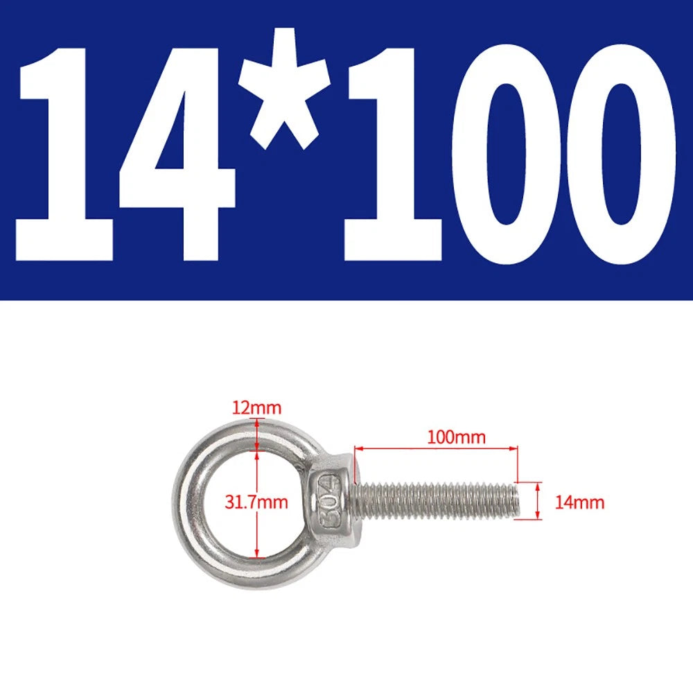 A2 Stainless Steel Eye Bolts DIN 580 — M10 M12 M14 M16 M18 M20 M24 Lifting Ring Bolt