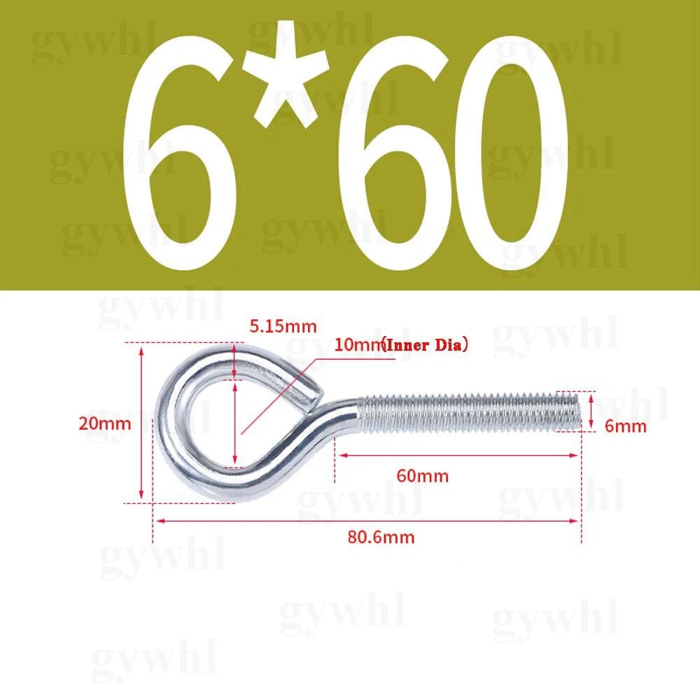 Galvanised Eye Screws Hooks Eye Bolts Closed Screws Rod Stainless Threaded Rings