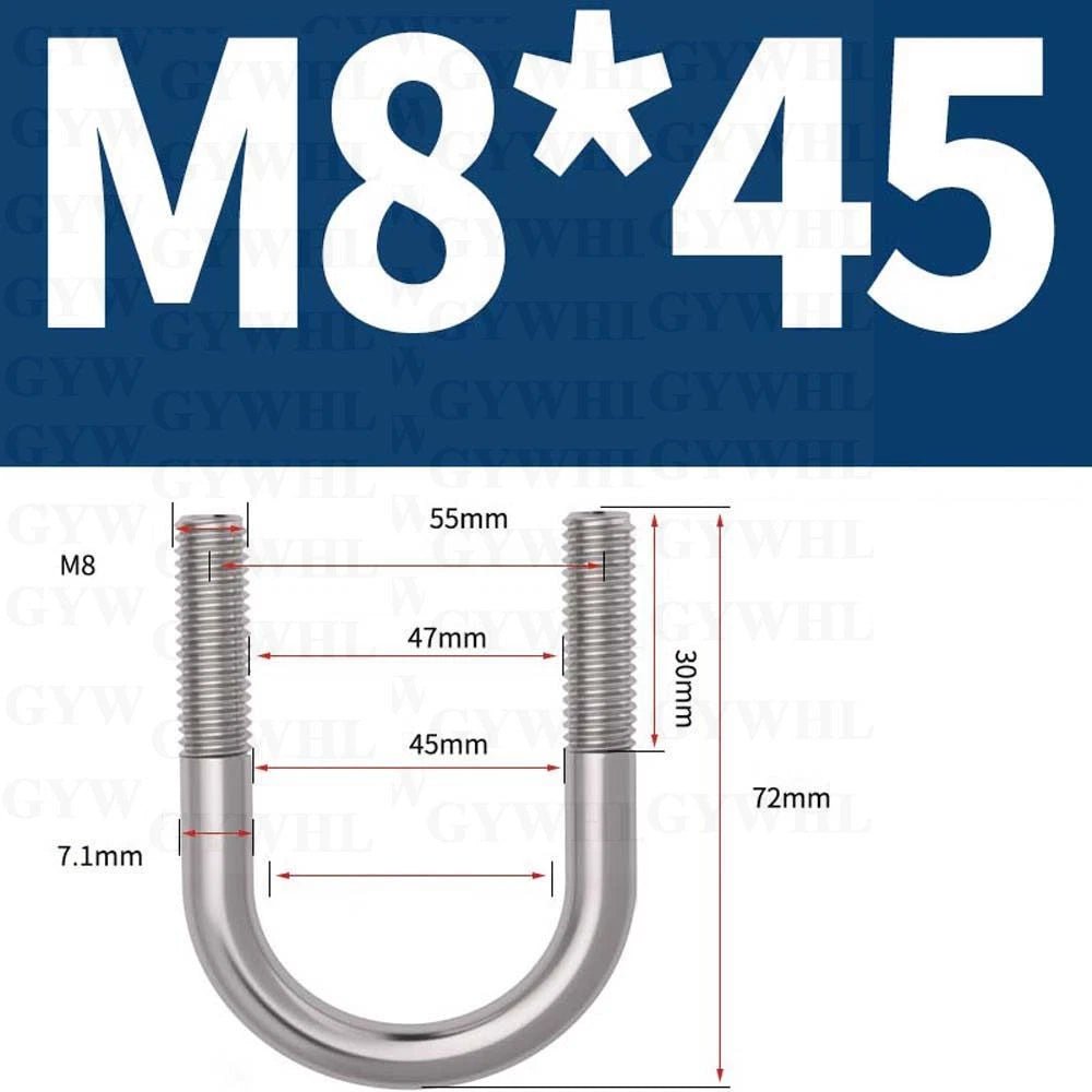 Marine Grade Round Bend U - Bolts — A2 & A4 Stainless Steel, M6 to M20 - HomeDIYer