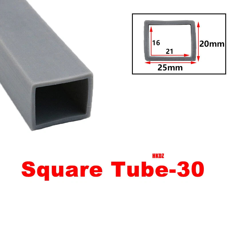 Square Silicone Rubber Hollow Tube Pipe Protector Seal Strips Width 2.5mm~108mm
