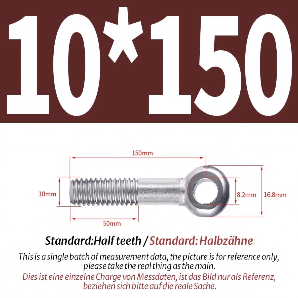 M8 M10 Stainless Steel Eye Bolts A2 — Threaded Ring Screws for Catenary Wire & Hanging - HomeDIYer
