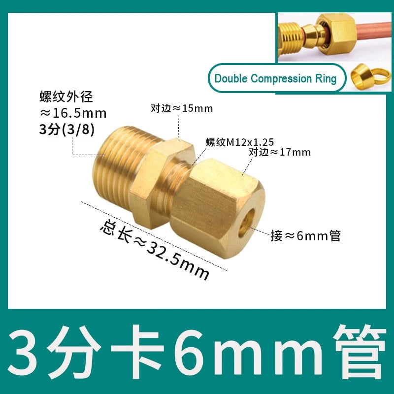 Brass Male Thread Compression Fittings – Circular, Conical & Double Ring, 1/8" to 1/2"