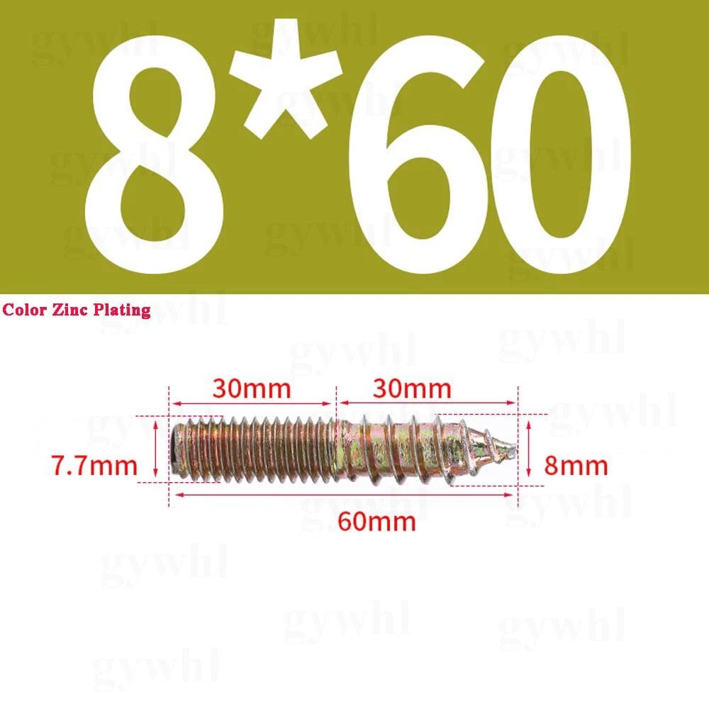 Wood To Metal Dowels Double Ended Threaded Furniture Screws M3 M4 M5 M6 8 10 M12