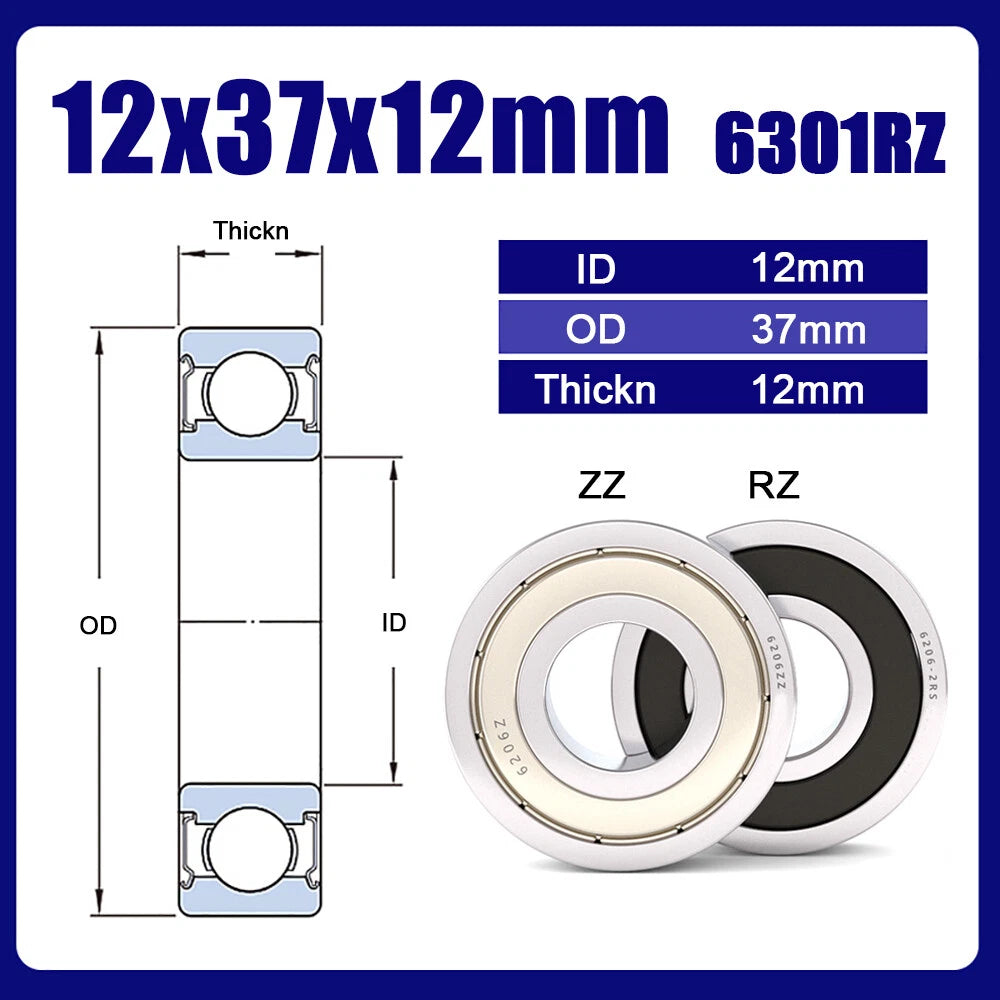 RZ or ZZ Bearings Precision High Speed Bearings Deep Groove Ball Bearing, Sealed
