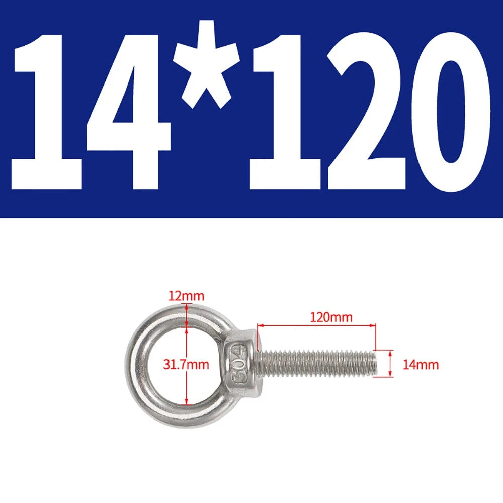 A2 Stainless Steel Eye Bolts DIN 580 — M10 M12 M14 M16 M18 M20 M24 Lifting Ring Bolt