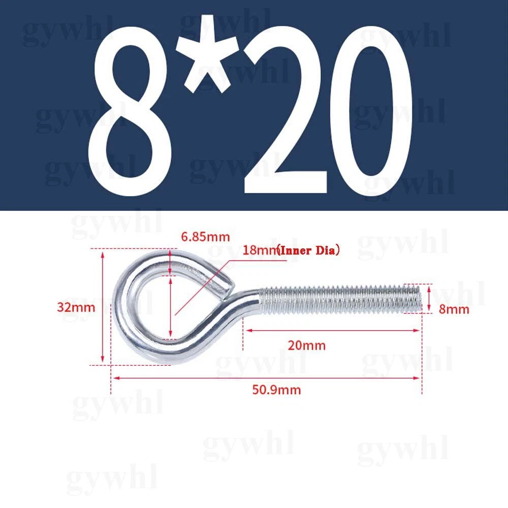Galvanised Eye Screws Hooks Eye Bolts Closed Screws Rod Stainless Threaded Rings