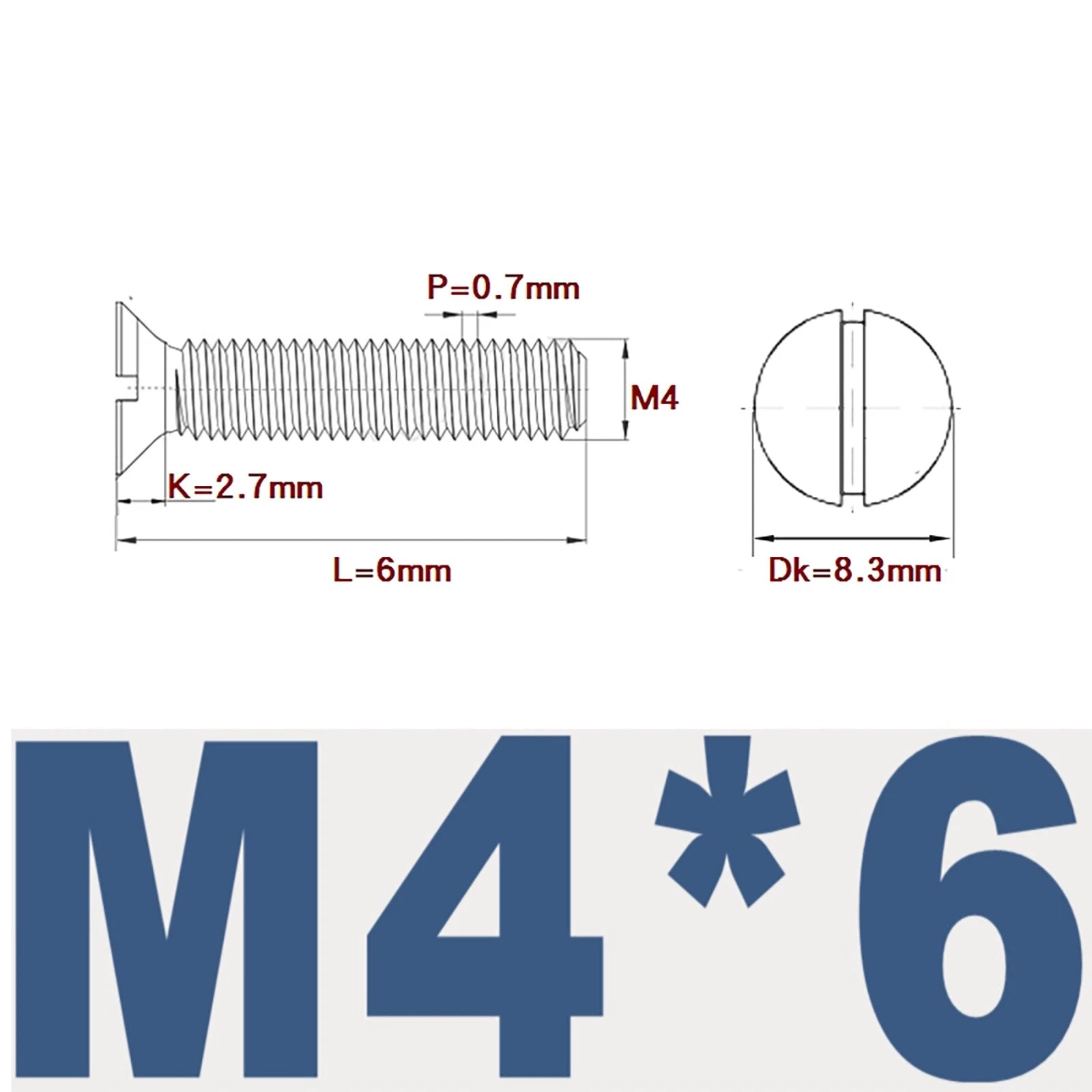 Countersunk Slotted Machine Screws M2–M8 | A2 Stainless Steel DIN 963
