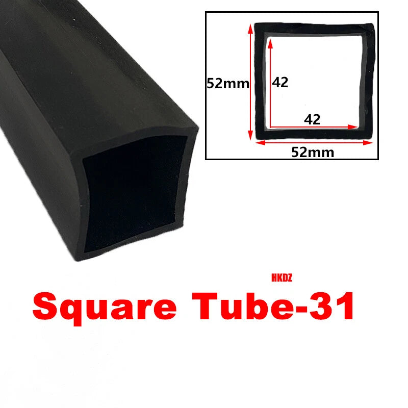 Square Silicone Rubber Hollow Tube Pipe Protector Seal Strips Width 2.5mm~108mm