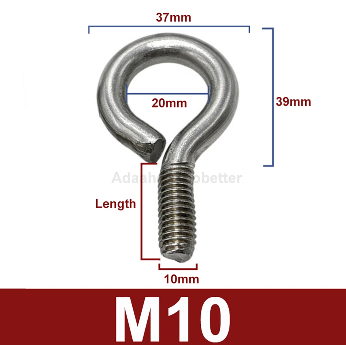 M3 M4 M5 M6 M8 M10 Stainless Steel Eye Screws Ring Hooks Eye Bolts Closed Screws