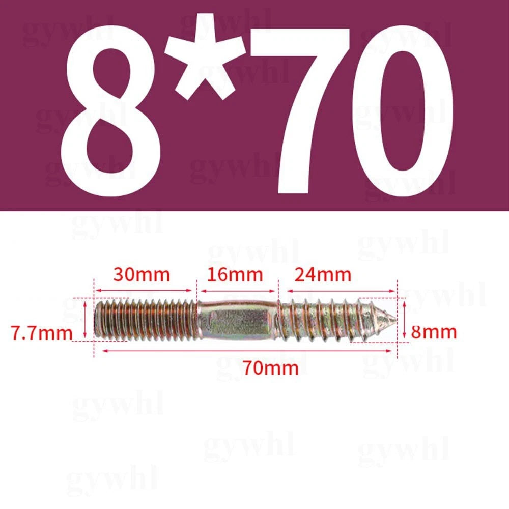 Wood To Metal Dowels Double Ended Threaded Furniture Screws M3 M4 M5 M6 8 10 M12
