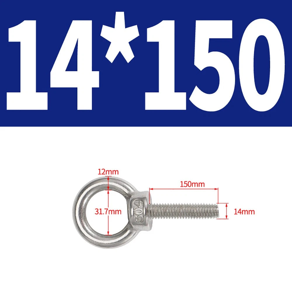 A2 Stainless Steel Eye Bolts DIN 580 — M10 M12 M14 M16 M18 M20 M24 Lifting Ring Bolt