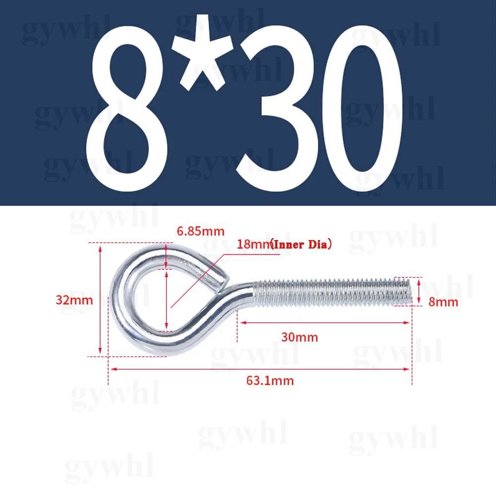 Galvanised Eye Screws Hooks Eye Bolts Closed Screws Rod Stainless Threaded Rings