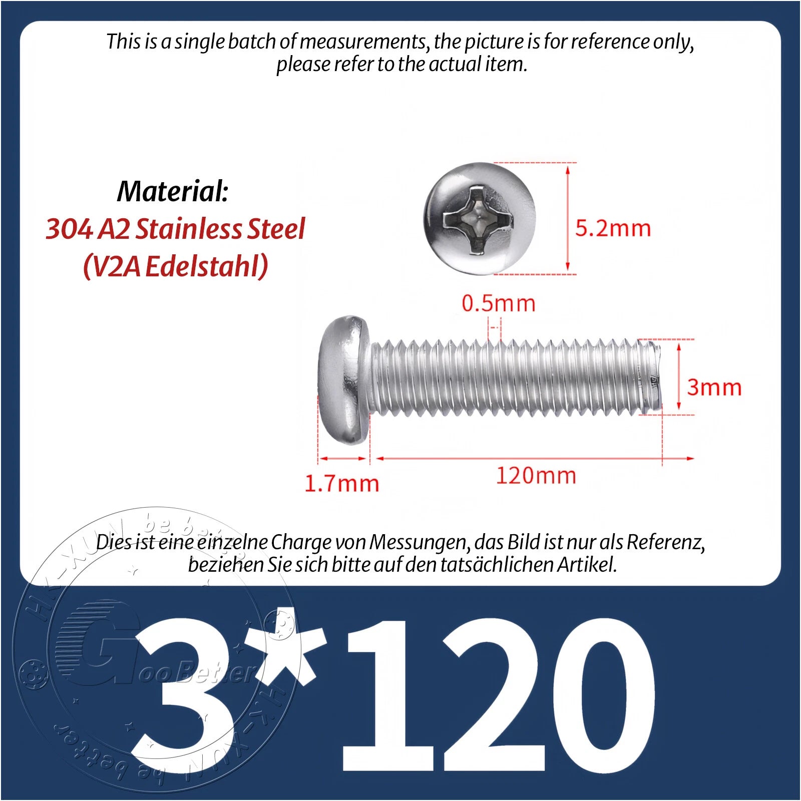 M3 M3.5 Phillips Pan Head Machine Screws – A2 Stainless Steel DIN 7985H (3–180mm Lengths)