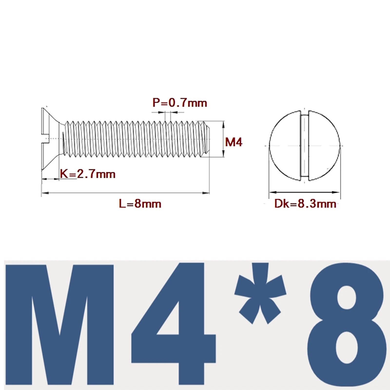 Countersunk Slotted Machine Screws M2–M8 | A2 Stainless Steel DIN 963